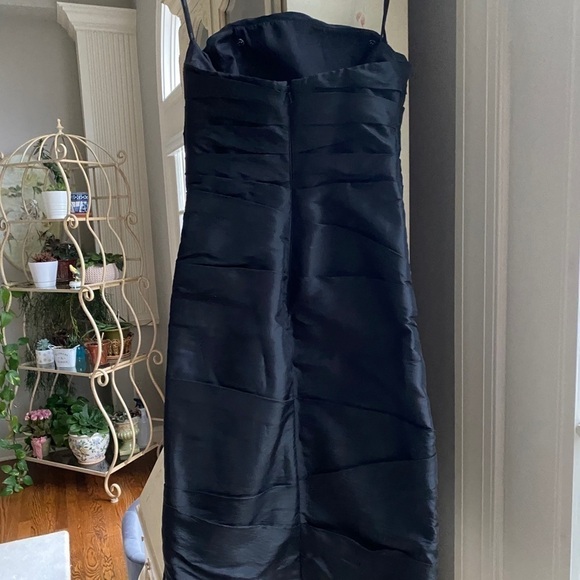 WTOO by Watters & Watters Black Ruched Strapless Wedding Cocktail Dress Size4 - Picture 3 of 10